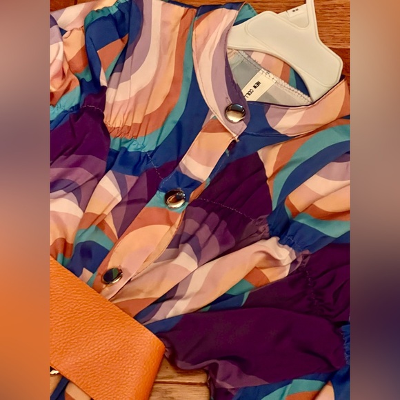 New NWT MADE IN ITALY purple orange blue babydoll dress or maternal tunic - Picture 5 of 13